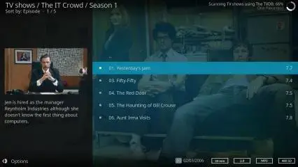Kodi TV Shows feature